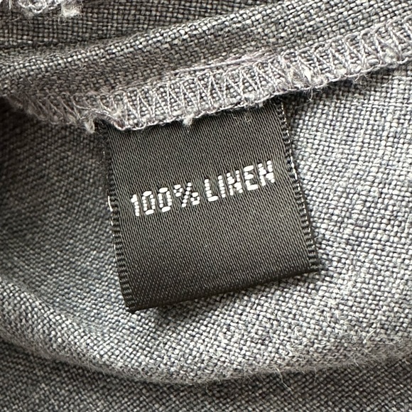 ELLEN TRACY Blue Linen Shirtdress Casual Lounge Sleeveless Button Front, Size 8 - Picture 12 of 13